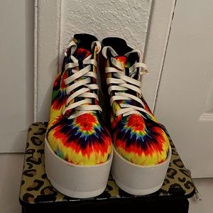 Dolls Kill Tye-Dye Platform Sneakers